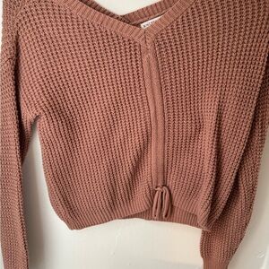 Sincerely Jules V-Neck Sweater in Warm Brown